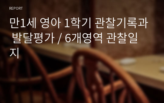 만1세 영아 1학기 관찰기록과 발달평가 / 6개영역 관찰일지