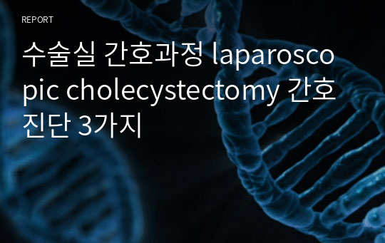 수술실 간호과정 laparoscopic cholecystectomy 간호진단 3가지