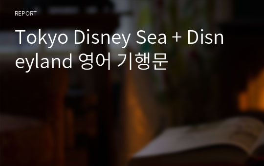 Tokyo Disney Sea + Disneyland 영어 기행문