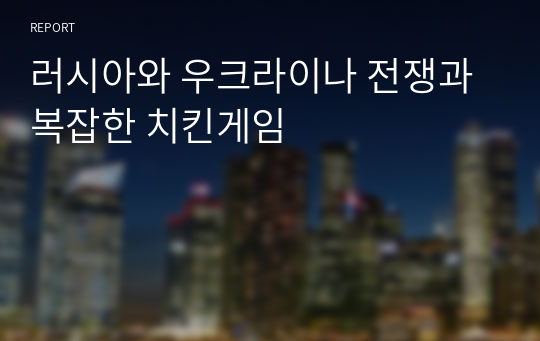 러시아와 우크라이나 전쟁과 복잡한 치킨게임