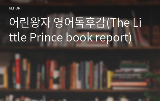 어린왕자 영어독후감(The Little Prince book report)