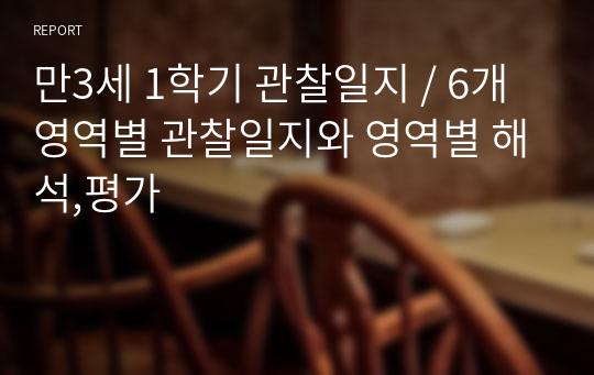 만3세 1학기 관찰일지 / 6개 영역별 관찰일지와 영역별 해석,평가