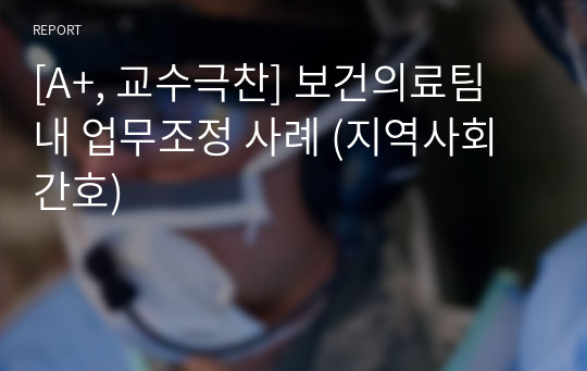 [A+, 교수극찬] 보건의료팀 내 업무조정 사례 (지역사회간호)