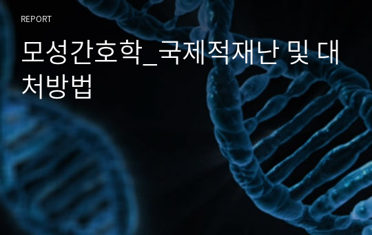 모성간호학_국제적재난 및 대처방법