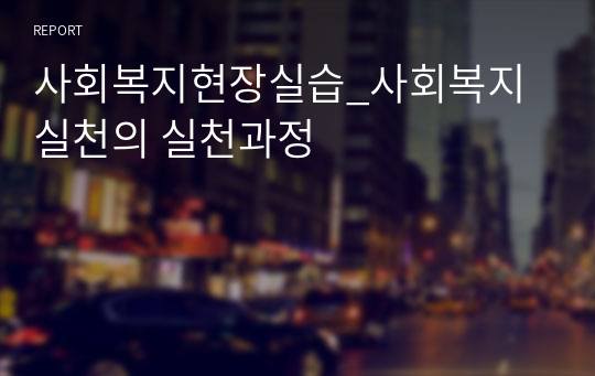 사회복지현장실습_사회복지 실천의 실천과정