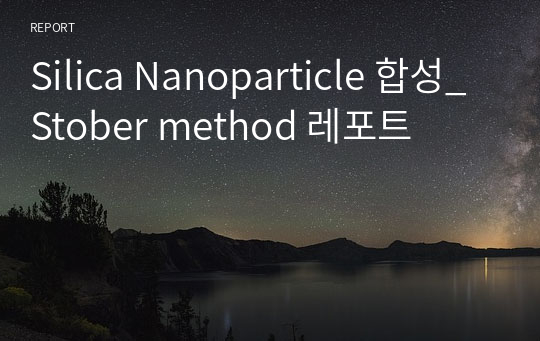 Silica Nanoparticle 합성_Stober method 레포트