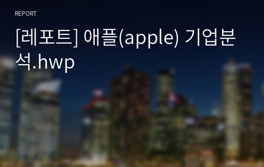 [레포트] 애플(apple) 기업분석.hwp