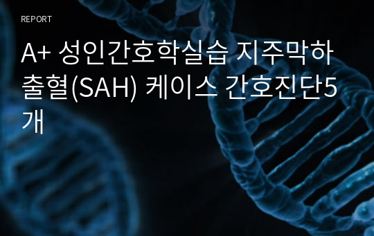 A+ 성인간호학실습 지주막하출혈(SAH) 케이스 간호진단5개