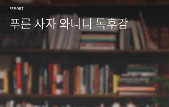 푸른 사자 와니니 독후감