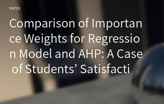 Comparison of Importance Weights for Regression Model and AHP: A Case of Students’ Satisfaction with University