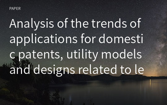 Analysis of the trends of applications for domestic patents, utility models and designs related to leggings