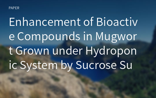 Enhancement of Bioactive Compounds in Mugwort Grown under Hydroponic System by Sucrose Supply in a Nutrient Solution