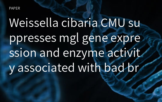 Weissella cibaria CMU suppresses mgl gene expression and enzyme activity associated with bad breath