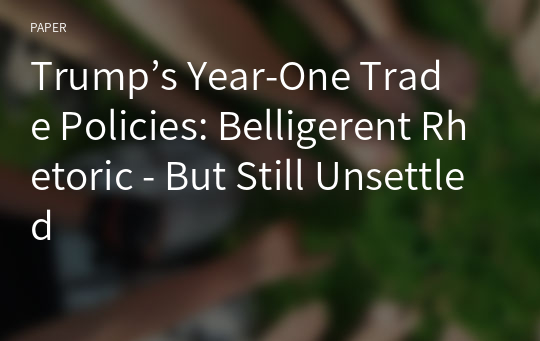 Trump’s Year-One Trade Policies: Belligerent Rhetoric - But Still Unsettled