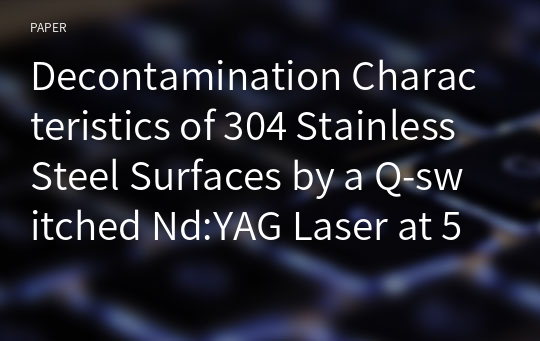 Decontamination Characteristics of 304 Stainless Steel Surfaces by a Q-switched Nd:YAG Laser at 532 nm