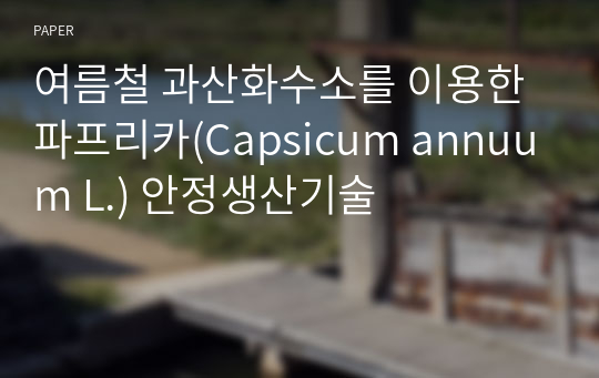 여름철 과산화수소를 이용한 파프리카(Capsicum annuum L.) 안정생산기술