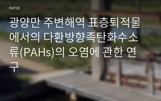 광양만 주변해역 표층퇴적물에서의 다환방향족탄화수소류(PAHs)의 오염에 관한 연구