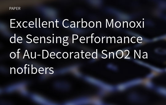 Excellent Carbon Monoxide Sensing Performance of Au-Decorated SnO2 Nanofibers