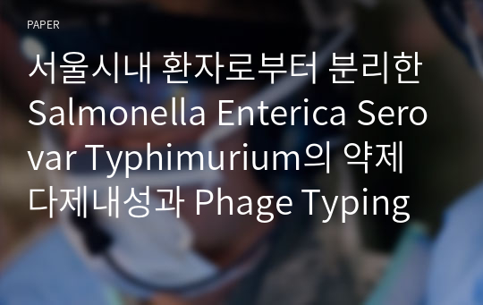 서울시내 환자로부터 분리한 Salmonella Enterica Serovar Typhimurium의 약제 다제내성과 Phage Typing
