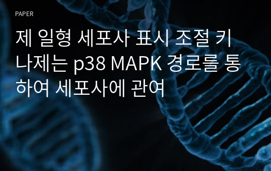 제 일형 세포사 표시 조절 키나제는 p38 MAPK 경로를 통하여 세포사에 관여