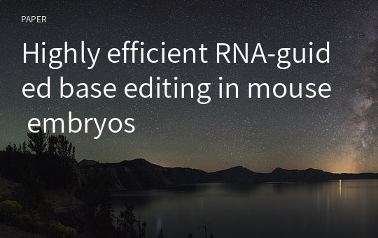 Highly efficient RNA-guided base editing in mouse embryos