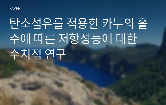 탄소섬유를 적용한 카누의 흘수에 따른 저항성능에 대한 수치적 연구