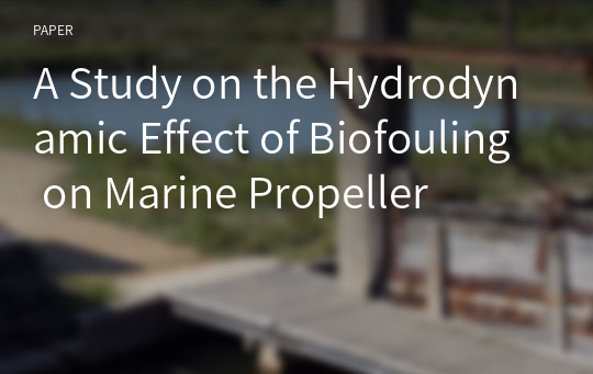 A Study on the Hydrodynamic Effect of Biofouling on Marine Propeller