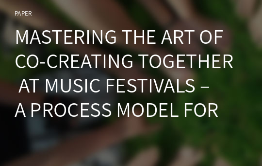 MASTERING THE ART OF CO-CREATING TOGETHER AT MUSIC FESTIVALS – A PROCESS MODEL FOR CUSTOMER EXPERIENCE MANAGEMENT