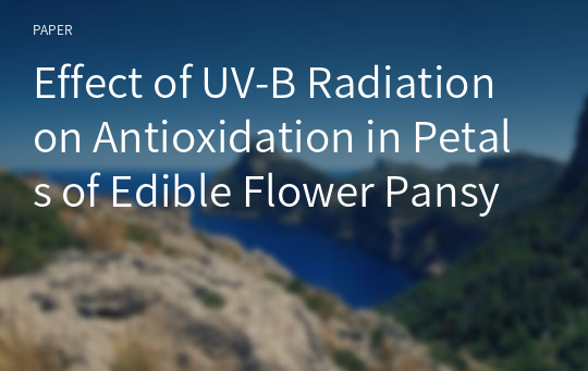 Effect of UV-B Radiation on Antioxidation in Petals of Edible Flower Pansy