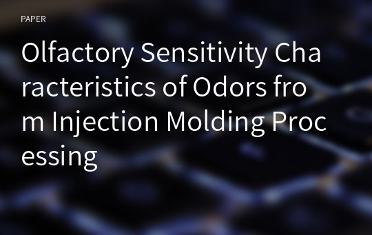 Olfactory Sensitivity Characteristics of Odors from Injection Molding Processing