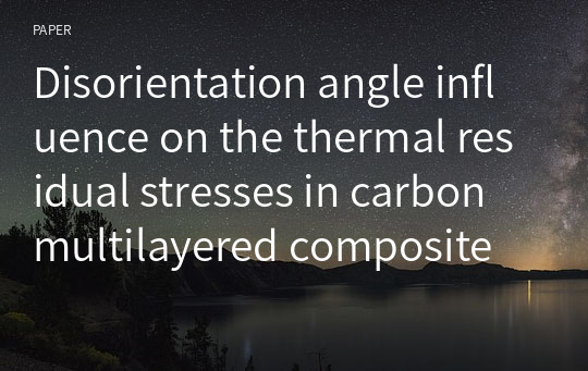 Disorientation angle influence on the thermal residual stresses in carbon multilayered composite plates of different thicknesses
