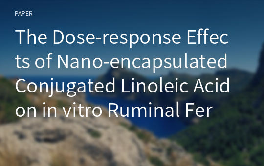 The Dose-response Effects of Nano-encapsulated Conjugated Linoleic Acid on in vitro Ruminal Fermentation Characteristics