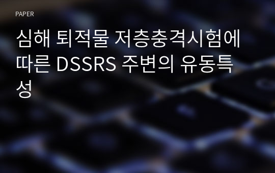 심해 퇴적물 저층충격시험에 따른 DSSRS 주변의 유동특성