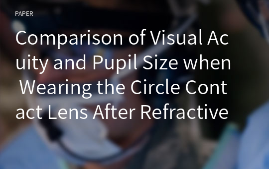 Comparison of Visual Acuity and Pupil Size when Wearing the Circle Contact Lens After Refractive Surgery Depend on Illumination