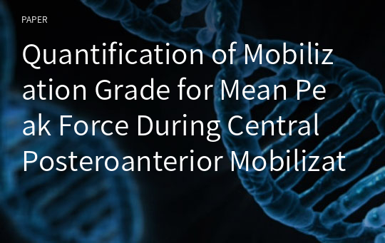 Quantification of Mobilization Grade for Mean Peak Force During Central Posteroanterior Mobilization of C3- C5 in Asymptomatic College Students