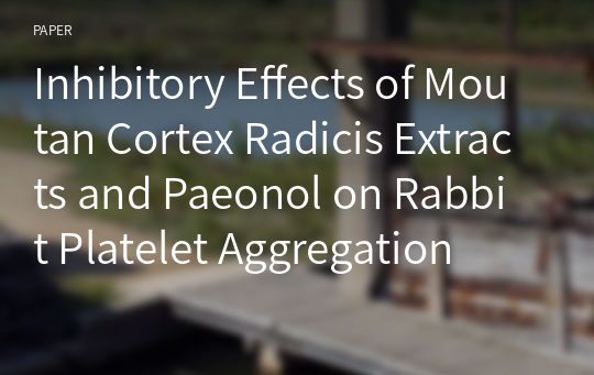 Inhibitory Effects of Moutan Cortex Radicis Extracts and Paeonol on Rabbit Platelet Aggregation