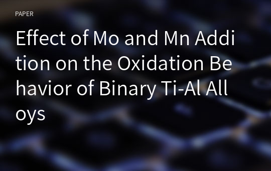 Effect of Mo and Mn Addition on the Oxidation Behavior of Binary Ti-Al Alloys