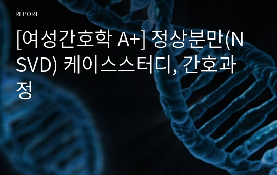 [여성간호학 A+] 정상분만(NSVD) 케이스스터디, 간호과정