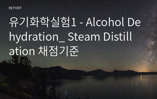 유기화학실험1 - Alcohol Dehydration_ Steam Distillation 채점기준