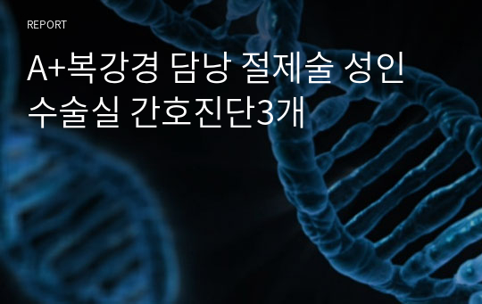 A+복강경 담낭 절제술 성인 수술실 간호진단3개