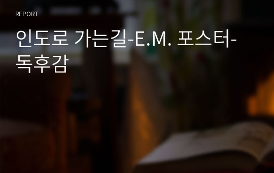 인도로 가는길-E.M. 포스터-독후감