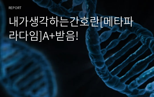 내가생각하는간호란[메타파라다임]A+받음!