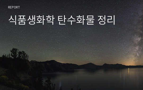 식품생화학 탄수화물 정리