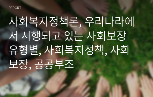 사회복지정책론, 우리나라에서 시행되고 있는 사회보장 유형별, 사회복지정책, 사회보장, 공공부조