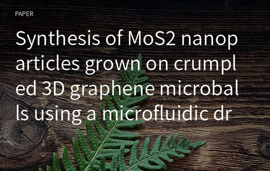 Synthesis of MoS2 nanoparticles grown on crumpled 3D graphene microballs using a microfluidic droplet generator