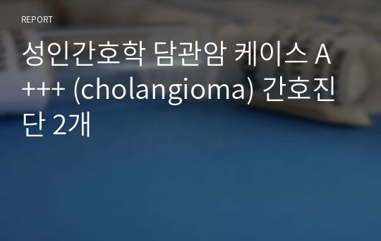 성인간호학 담관암 케이스 A+++ (cholangioma) 간호진단 2개