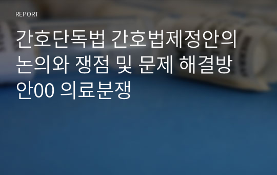 간호단독법 간호법제정안의 논의와 쟁점 및 문제 해결방안00 의료분쟁