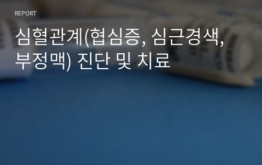 심혈관계(협심증, 심근경색, 부정맥) 진단 및 치료