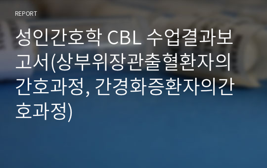 성인간호학 CBL 수업결과보고서(상부위장관출혈환자의간호과정, 간경화증환자의간호과정)