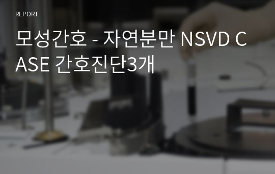 모성간호 - 자연분만 NSVD CASE 간호진단3개
